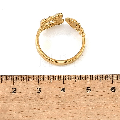 304 Stainless Steel Micro Pave Cubic Zirconia Cuff Open Rings for Women SA-CBAABBA-04G-1