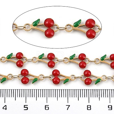 Ion Plating(IP) 304 Stainless Steel Enamel Cherry Link Chains CHS-Z003-01G-02-1