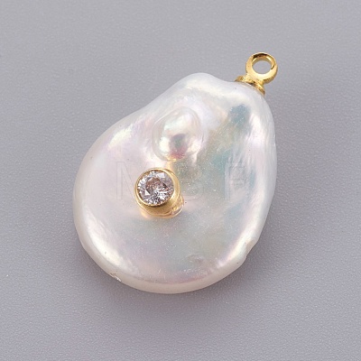 Natural Cultured Freshwater Pearl Pendants PEAR-L025-01G-1