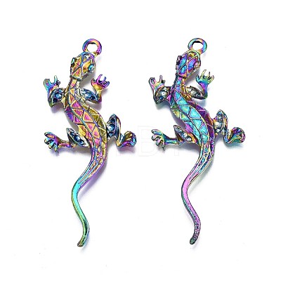 Rainbow Color Alloy Big Pendant Rhinestone Settings PALLOY-N163-169-NR-1