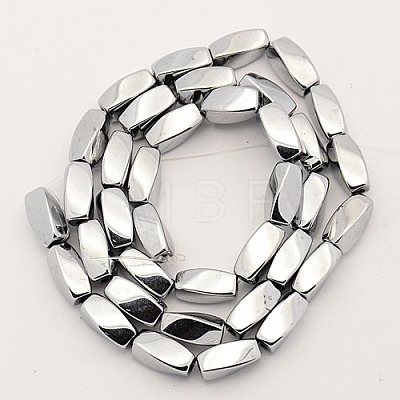 Electroplate Magnetic Synthetic Hematite Twist Beads Strands G-M007-81B-1