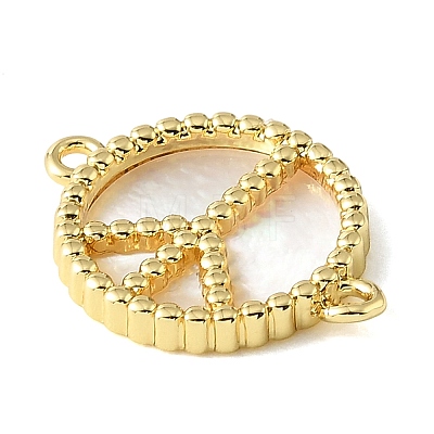 Brass & Natural White Shell Connector Charms SH-CBA6938-17G-01-1