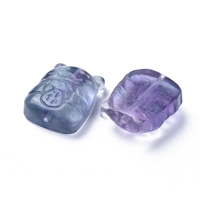 Carved Natural Fluorite Beads G-J387-33-1
