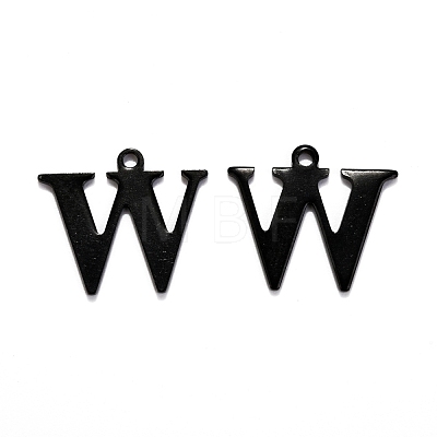 304 Stainless Steel Alphabet Charms STAS-H122-W-EB-1