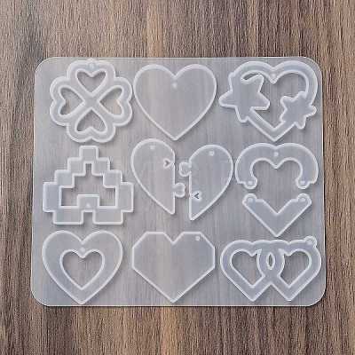 Heart Earrings Pendants DIY Silicone Mold DIY-Q033-06B-1