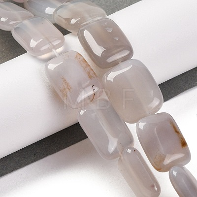 Natural White Agate Beads Strands G-T047-B17-01-1