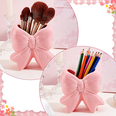 Ceramics Bowknot Vases Display Decorations AJEW-WH0410-59-1