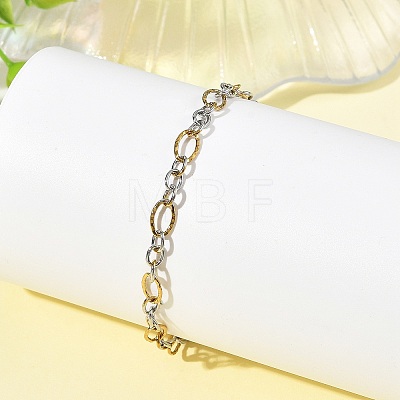 2Pcs 2 Colors 304 Stainless Steel Figaro Chains Bracelet Sets BJEW-JB14356-01-1