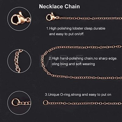 304 Stainless Steel Cable Chain for Necklace Making STAS-NB0004-24-1