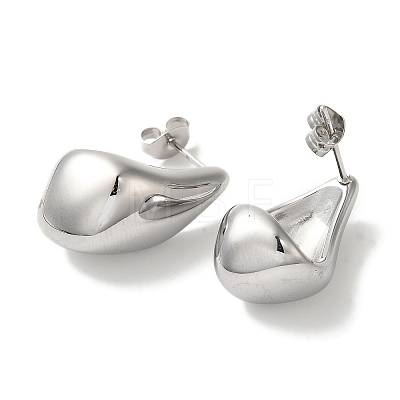 304 Stainless Steel Teardrop Stud Earrings for Women EJEW-S237-07-1