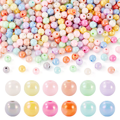 100G 357Pcs Opaque Acrylic Beads OACR-TA0004-15-1