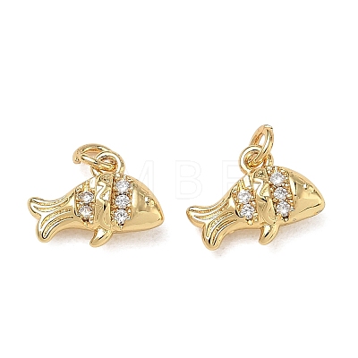 High Polished Ocean Brass Micro Pave Clear Cubic Zirconia Pendants CU-CBAF3CF-02Q-01-1