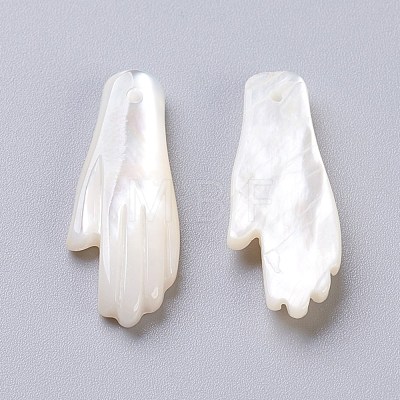 Natural White Shell Mother of Pearl Shell Pendants SSHEL-L017-011-1