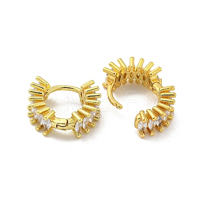 Brass Micro Pave Cubic Zirconia Hoop Earring EJEW-C088-04D-G-1