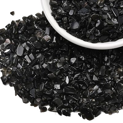Natural Obsidian Chip Beads X-G-L453-08-1