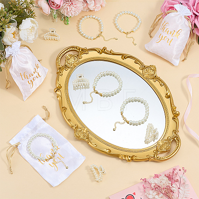 24Pcs Glass Pearl Bracelets & Plastic Claw Hair Clips Sets SJEW-PH00011-1