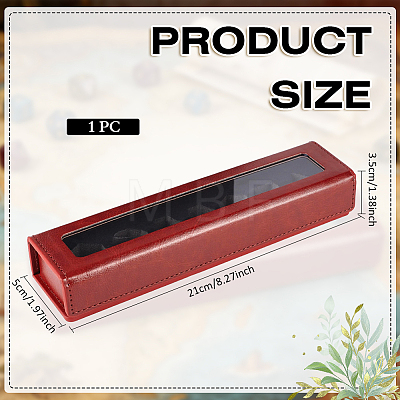 7-Slot Imitation Leather Dice Organizer Boxes with Magnetic Visible Window Lid ODIS-WH0079-105C-1
