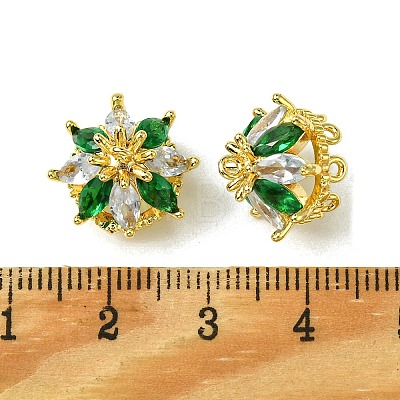 Brass Micro Pave Cubic Zirconia Charms FIND-Z035-08G-1