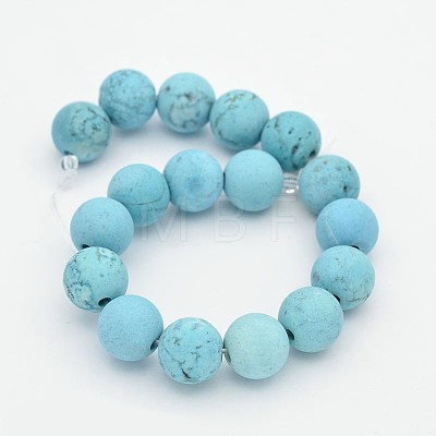 Dyed & Heated Natural Magnesite Round Beads Strands TURQ-P026-01-8mm-1