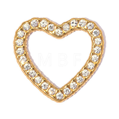 304 Stainless Steel with Crystal Rhinestone Pendants RB-OY001-14G-01-1
