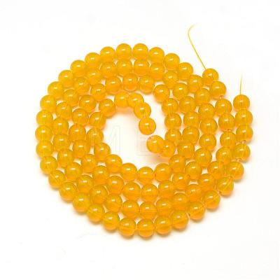 Baking Painted Glass Beads Strands DGLA-Q023-6mm-DB29-1