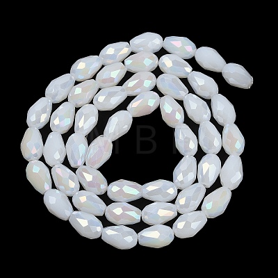 Opaque Solid Color Electroplate Glass Beads Strands EGLA-N013-J4mm-B03-1