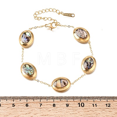 304 Stainless Steel Enamel Link Bracelets for Women SA-K003-06A-G-1