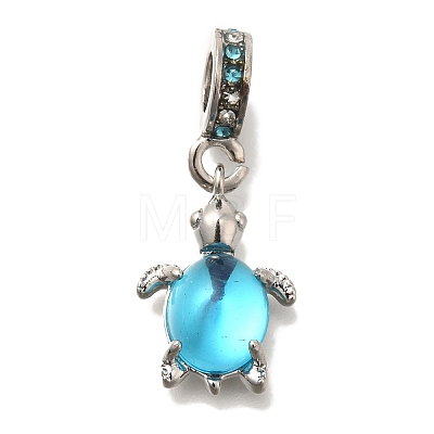 Rack Plating Alloy Rhinestone European Dangle Charms FIND-H005-45P-06-1