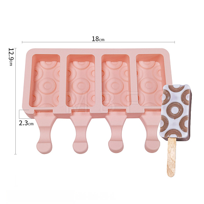 Food Grade DIY Rectangle Ice-cream Silicone Molds DIY-D062-01C-1