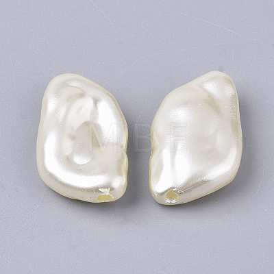 ABS Plastic Imitation Pearl Beads X-OACR-T022-03B-1