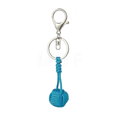 Polyester & Spandex Braided Ball Pendant Keychain KEYC-JKC00441-1
