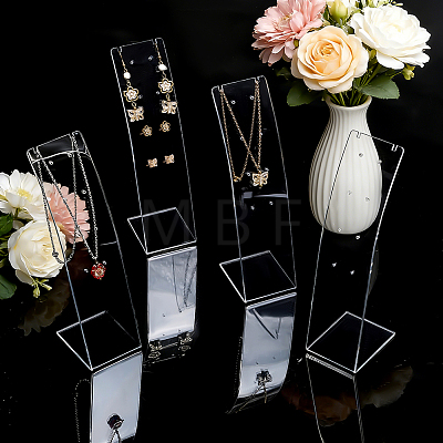 Desktop Acrylic Slant Back Single Necklace Display Stands ODIS-WH0025-234C-1