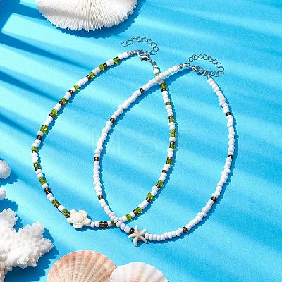 Dyed Synthetic Turquoise Pendant Necklaces NJEW-JN04776-1