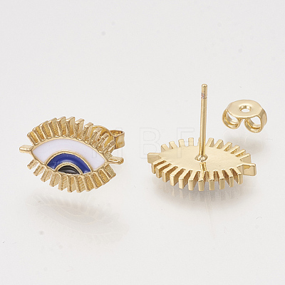 Brass Stud Earrings EJEW-S201-177B-1