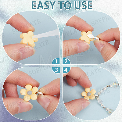 200Pcs 5 Style Alloy Glue-on Flat Pad Bails FIND-SP0001-81-1