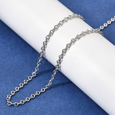 2.5MM Brass Twisted Infinity Link Chain Necklaces for Women NJEW-F366-07B-P-1