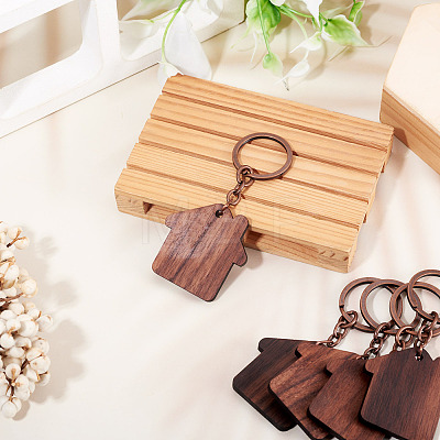 Walnut Wood Pendant Keychains KEYC-TAC0034-06D-1