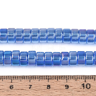 AB Color Plated Transparent Glass Beads Strands GLAA-T026-4x8mm-T04-1