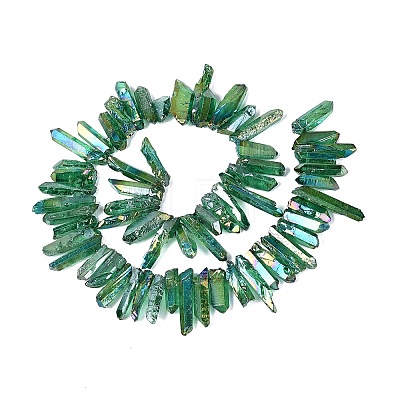 Spray Painted Electroplate Natural Quartz Crystal Points Beads Strands G-Q610-02E-1