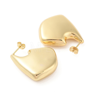 Rack Plating Brass Stud Earrings for Women EJEW-G394-45G-1