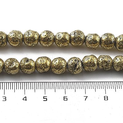 Electroplated Natural Lava Rock Beads Strands G-A251-E01-01A-1