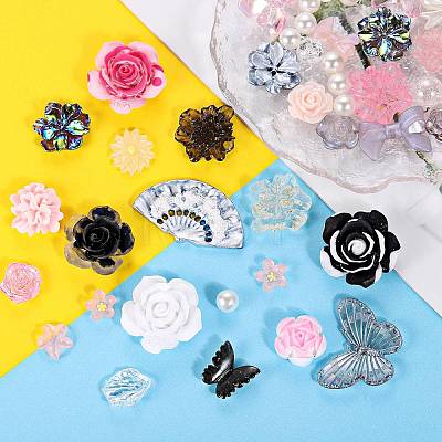 50G Resin Acrylic DIY Accessories Simulation Baroque Style Rose Halo Dyed Mixed Flower DIY Accessories JX581E-1