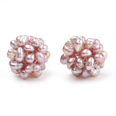 Handmade Natural Pearl Woven Beads WOVE-S116-02A-1
