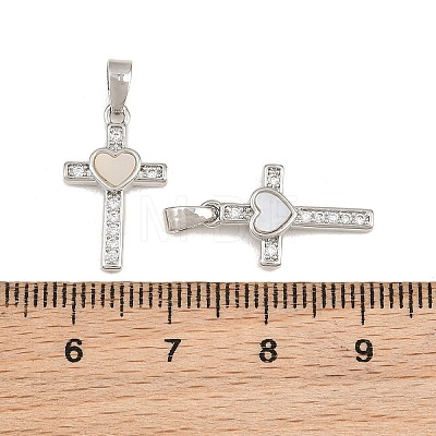 Brass Micro Pave Clear Cubic Zirconia Pendants CU-CBAA571-17P-1