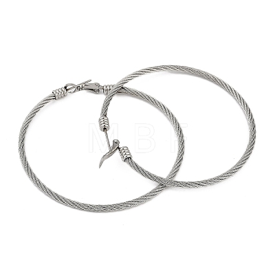 304 Stainless Steel Ring Hoop Earrings for Women EJEW-M023-08B-1