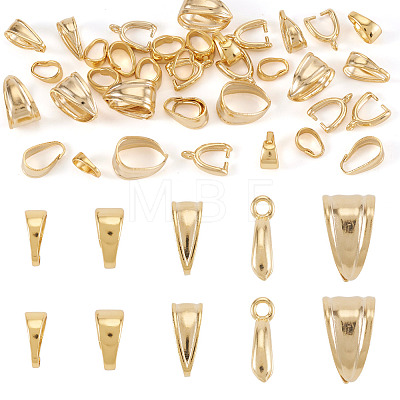 40Pcs 5 Styles Brass Snap On Bails KK-TA0008-87-1