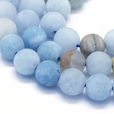 Natural Aquamarine Beads Strands G-E561-01-10mm-1