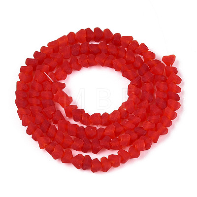 Frosted Transparent Glass Beads Strands GLAA-N016-4mm-08-1