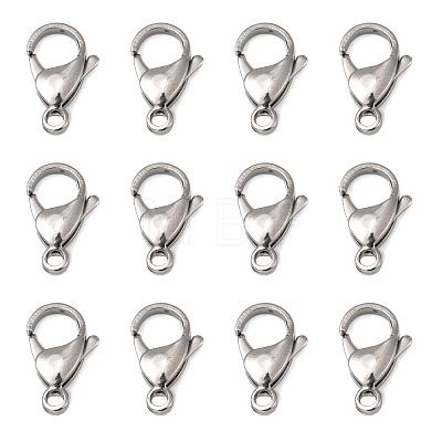 Polished 316 Surgical Stainless Steel Lobster Claw Clasps X-STAS-R072-18A-1