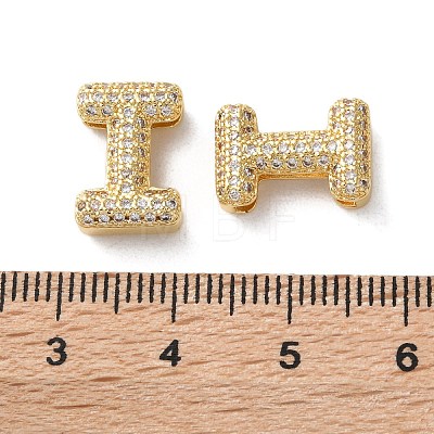 Rack Plating Brass Micro Pave Cubic Zirconia Slide Charms KK-C084-34G-I-1